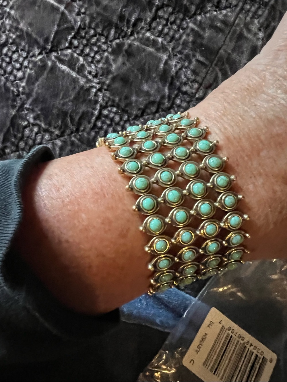 Lucky Brand Gold-Tone Bracelet with Turquoise Stones